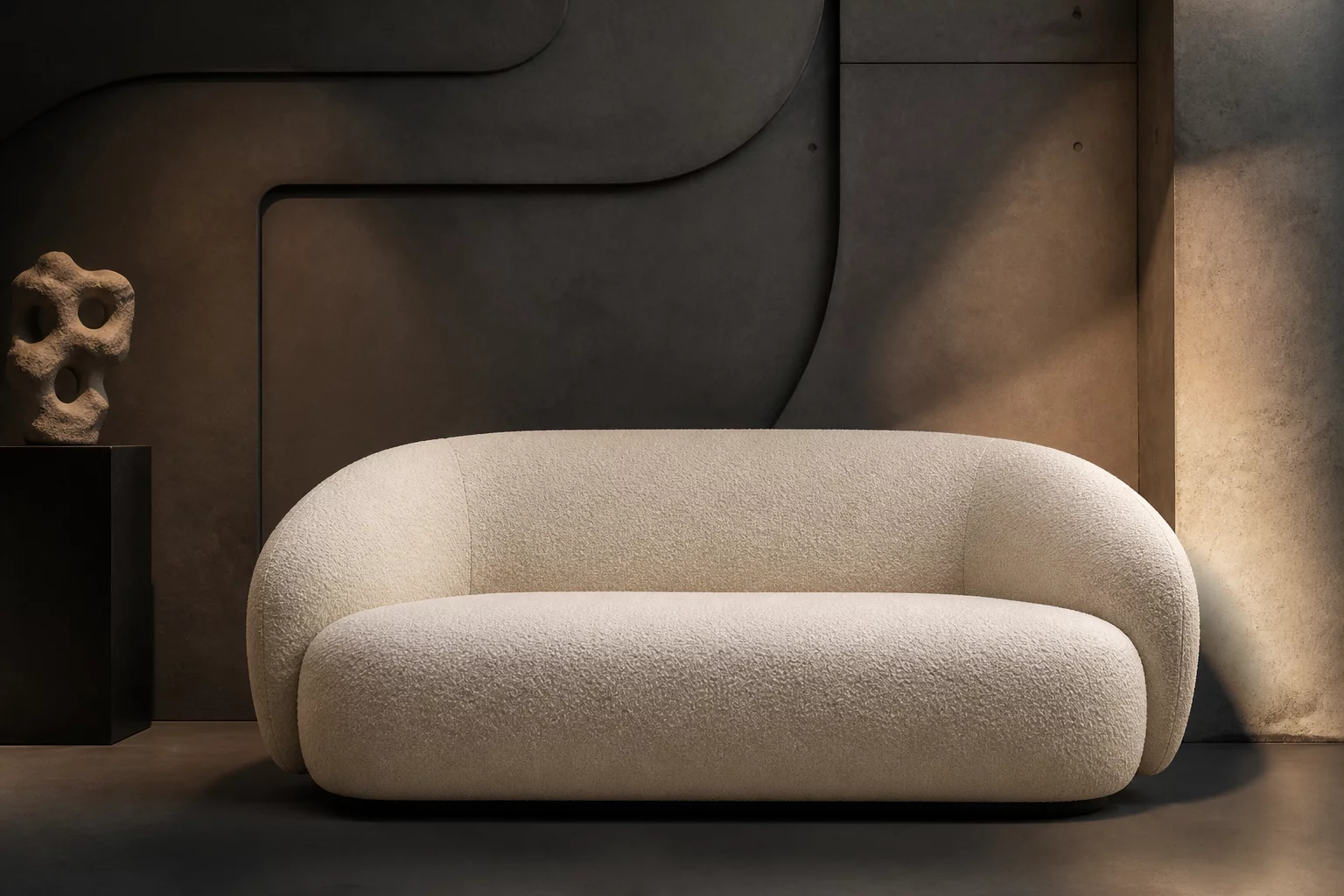 Curved 2-Seater Sofa custom finish preview