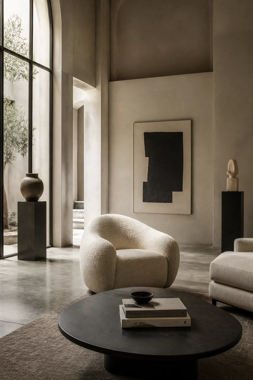 Monochrome Living Architectural Scene